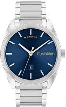 Calvin Klein CK25200446 PROGRESS Heren Horloge - Mineraalglas - Staal - Zilverkleurig - 42 mm breed - Quartz - Vouw/Vlindersluiting - 3 ATM (spatwater)