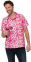 Partychimp Luxe Hawaii Blouse Mannen Carnavalskleding Heren Foute Party Verkleedkleren Volwassenen - Polyester - Roze - Maat M