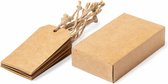 Étiquettes/étiquettes cadeaux - papier kraft/ karton sur ficelles - 10x pièces - 5 x 9 cm - étiquettes cadeaux