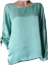 Dames - Tuniek - Italiaanse Mode - Kleur Mint groen - Glans - Maat 38-40