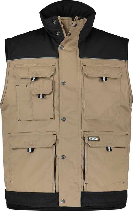 DASSY® Hulst Tweekleurige bodywarmer - maat XS - BEIGE/ZWART