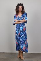 DIDI Dames Long dress Lani in dark blue with Azur Fusion print maat 38