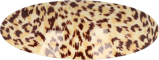 Haarspeld Ovaal Panter Print 10cm Bruin Beige Patentspeld Haarklem Haarclip Haar Speld Klem Hair Clip Patent Dieren Luipaard Patroon