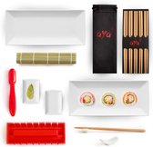 Sushi Lover Set – Sushi – Maki en Nigiri set Sushi – hartvormige sushi – mat en eetstokjes van 100% natuurlijk bamboe – serveergerechten voor sushi – video-tutorials