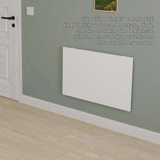 Kedia Inklapbare wandtafels, keukentafel, inklapbaar, opklapbare wandtafel, stabiele wandklaptafel van massief hout (80 x 50 x 1,6 cm, zwart