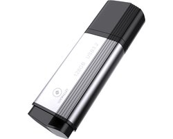 LUXWALLET SpeedByte 128GB USB 3.2 OTG Flashdrive – Snelle USB-Stick met Stootbestendig Design – Leessnelheid tot 100MB/s – Dataopslag voor PC, Laptop & Smartphone – Zwart/Zilver