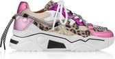 DWRS Label - Dames Sneakers Jupiter - Leopard Fuchsia Sand - Maat 38