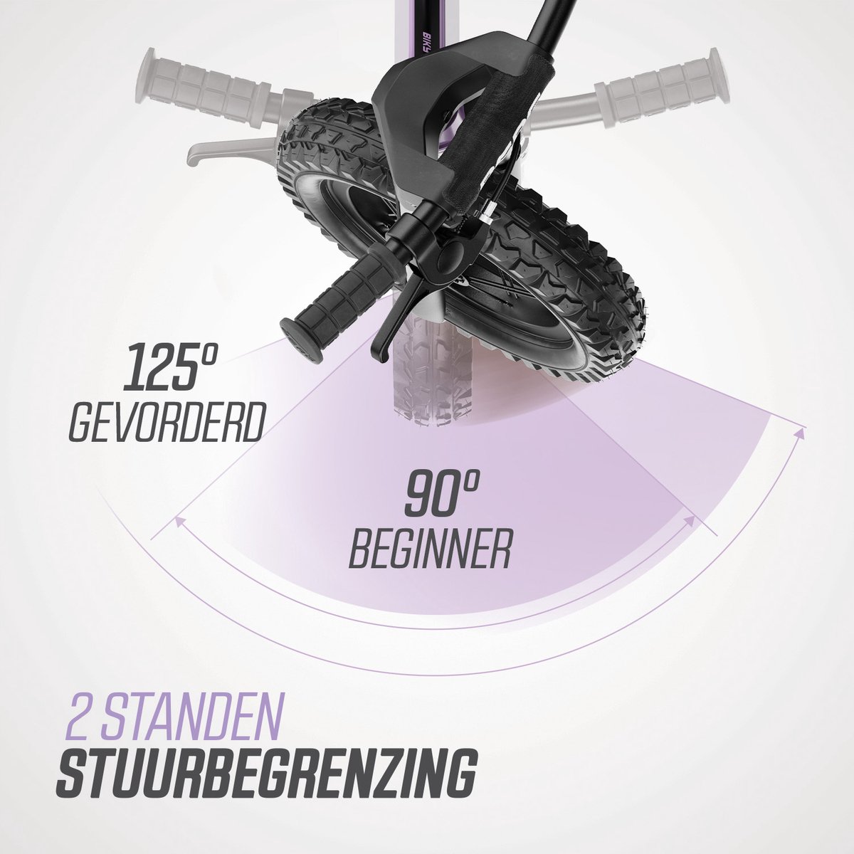 BERG Biky Cross Purple Loopfiets - 12 inch - Lichtgewicht Magnesium frame - Met Handrem - Verstelbaar Zadel - 2,5+ Jaar - Paars — afbeelding 2