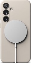 Ringke Silicone Magnetic Hoesje Geschikt voor Samsung Galaxy S24 | Compatibel met MagSafe | Back Cover met Magneet | Zacht Siliconen | Slank Design | Beige