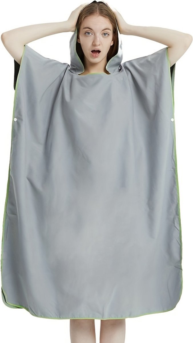 Nivard Surf Poncho - Omkleed Handdoek - Volwassenen - Dames & Heren - Zacht - Poncho - Lichtgrijs