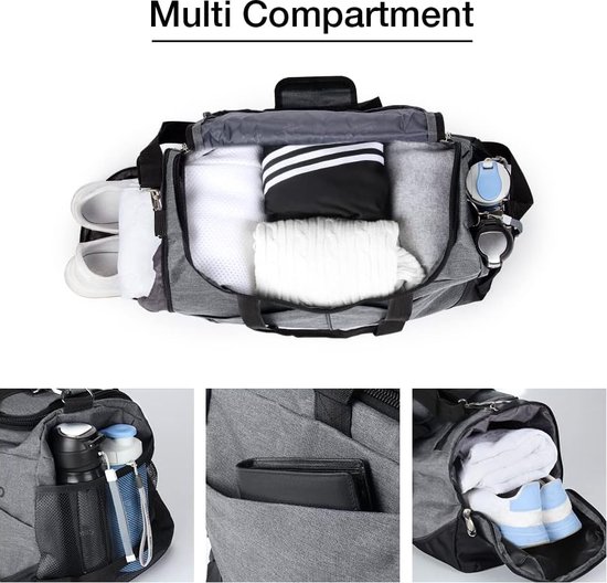 Tactische Sporttas 50L 3-in-1 - Met Schoenenvak En Nat Vak - Waterbestendige Reistas Voor Heren En Dames