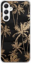 hoesje - Geschikt voor Samsung Galaxy A54 - Palmbomen - Shockproof case - Extra sterk - TPU/polycarbonaat - Zwart, Transparant