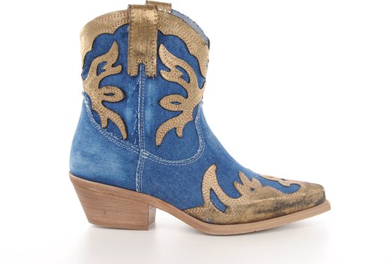 MAURY jeans bottes western pour femme or