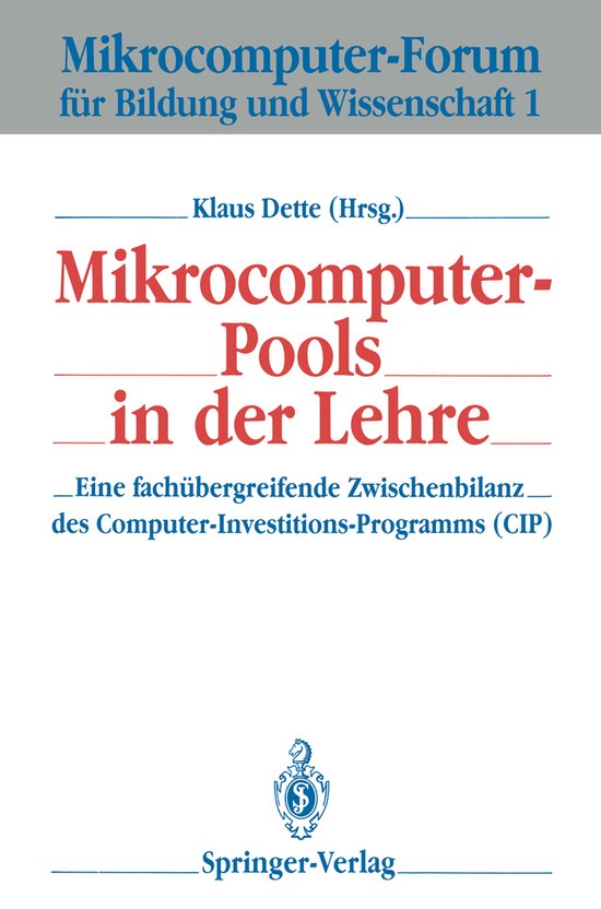 Mikrocomputer-Pools in der Lehre - cover