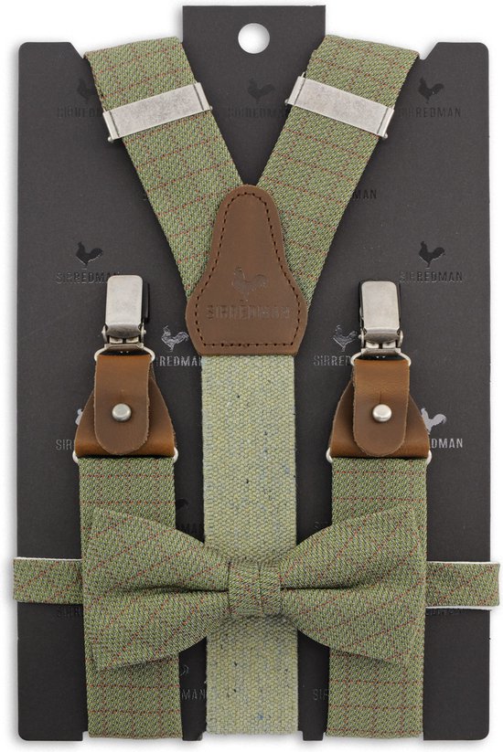 Sir Redman - Bretels met strik - bretels combi pack MacMillan groen - groen / lichtblauw / oranje