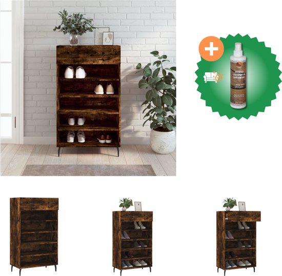 vidaXL Boekenkast 66x30x130 cm bewerkt hout sonoma grijs, boekenschap, kantoorkast, tv-kast, boekenstandaard, kast, tv-meubel, houten boekenkast