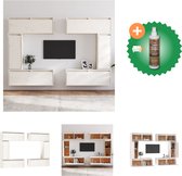 vidaXL Tv-meubelen 6 st massief grenenhout wit - Kast - Inclusief Houtreiniger en verfrisser