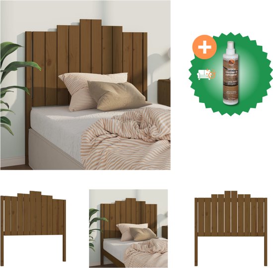 vidaXL Hoofdbord 106x4x110 cm massief grenenhout honingbruin - Bedonderdeel - Inclusief Houtreiniger en verfrisser