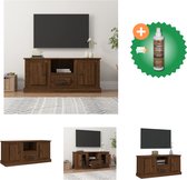 vidaXL Tv-meubel 100x35-5x45 cm bewerkt hout bruineikenkleurig - Kast - Inclusief Houtreiniger en verfrisser