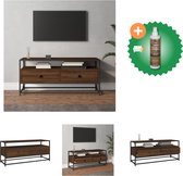 vidaXL Tv-meubel 100x35x45 cm bewerkt hout bruineikenkleurig - Kast - Inclusief Houtreiniger en verfrisser
