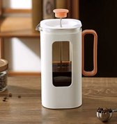 Cafetière French Press 600 Ml (3 Tasses) - Rouge Avec Motif Cœur - Verre Borosilicate Et Acier Inox