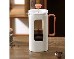ZYLARO - French Press - Koffiemaker - 1.2 Liter - Vaatwasserbestendig – Dubbelwandig - Wit - mode ontwerp