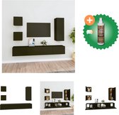 vidaXL Ensemble de meubles de télévision - Zwart - 30,5 x 30 x 30 cm / 30,5 x 30 x 90 cm / 80 x 30 x 30 cm - Meuble - Comprend un nettoyant et un assainisseur pour bois