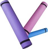 Yogamat - Kleur: Blauw - Anti-Slip - 6 mm Dik - Fitnessmat - Sportmat - Pilates Mat - Mat voor Sport - Draagbaar