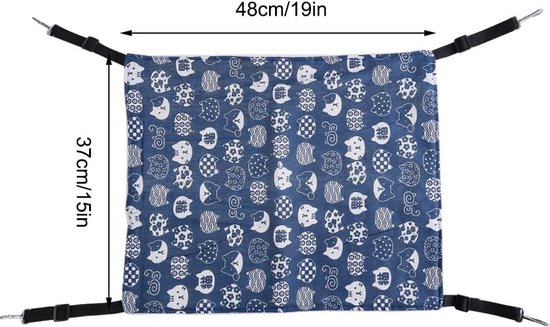 Yanmucy Kattenhangmat – Dubbellaags Gaas – Ademend – Zwart – 53x35 Cm – Geschikt Tot 15 Kg – Met Metalen Haken