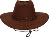 Guirca Carnaval verkleed Cowboy hoed Dallas - bruin - voor volwassenen - Western thema