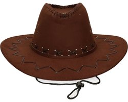 Guirca Carnaval verkleed Cowboy hoed Dallas - bruin - voor volwassenen - Western thema