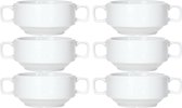 Cosy & Trendy Bols/bols à dessert/petit déjeuner - 6x - Porcelaine - D12 x 6 cm - blanc