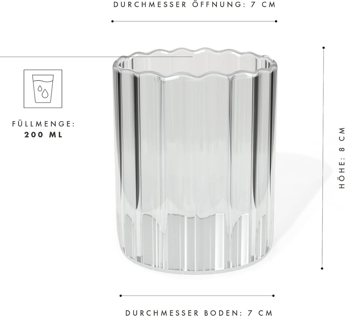 Relaxdays whiskey glazen - set van 4 - 300 ml - drinkglazen met reliëf