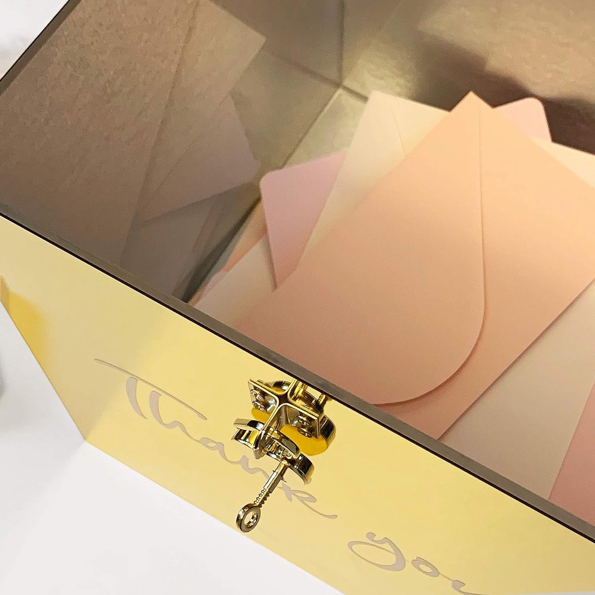 Acryl Card Box, Acryl Draaibare Fotolijst Doos, Clear Bruiloft Envelop Money Card Box voor Bruiloft Receptie, Peuter