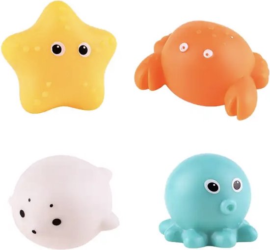 Set van 6 badspeelgoed, drijvend, verlicht, dinosaurus, rubber, grappig badspeelgoed, cadeau voor baby's, kinderen, meisjes, jongens, kleuterschool, Kerstmis, Pasen, verjaardag