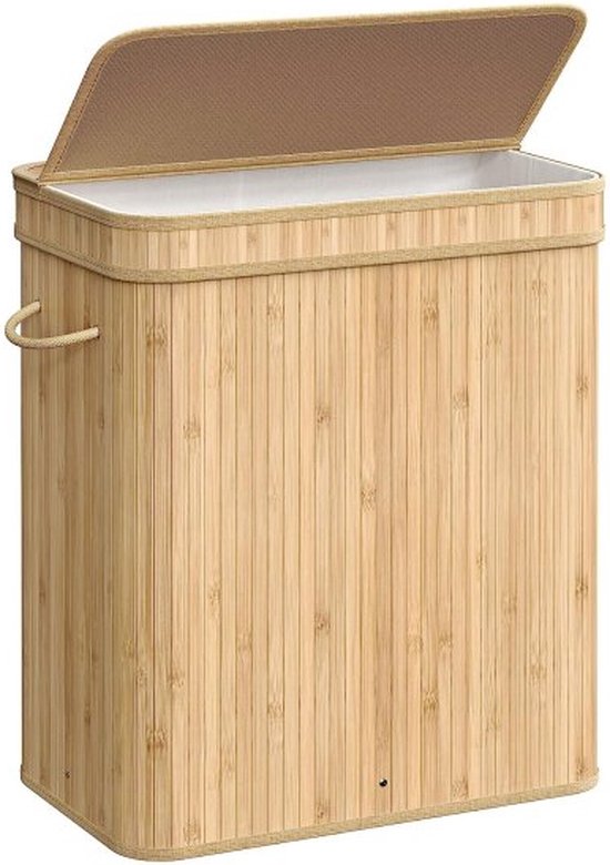 LIFEZEAL Bamboe Hoge Kast met Wasmand voor Badkamer - Van Kasten