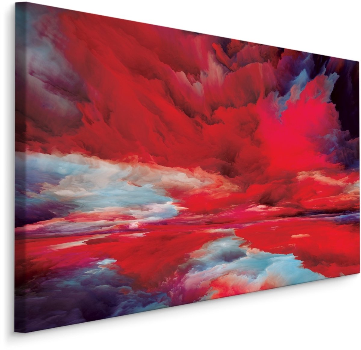 karo-art Schilderij - Lucht in het Rood, Abstract, Print op Canvas, 5 maten Multikleur