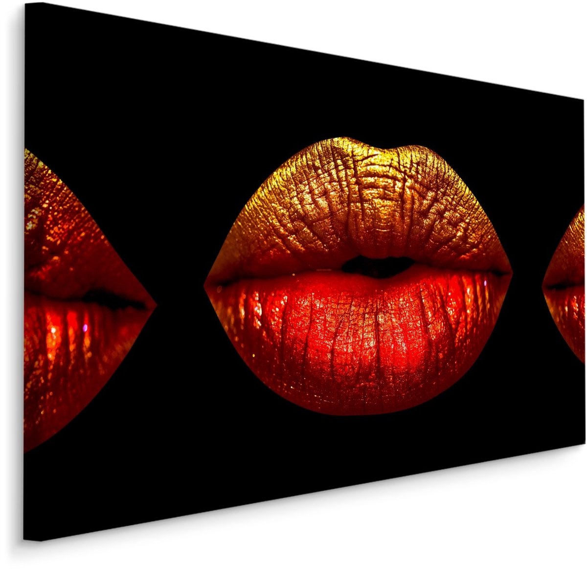 karo-art Schilderij - Rode lippen, 4 maten, wanddecoratie Multikleur