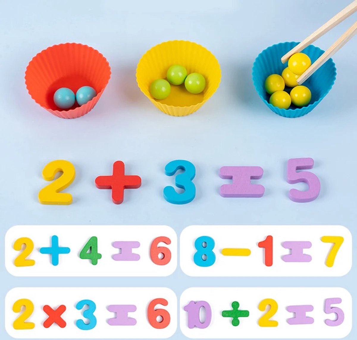 KimDo - Speelgoed - Vormen Puzzel - met Balletjes - Educatief - Cijfers - Letters - Houten Speelgoed - Sensorisch - Sorteren - Ontwikkelingsspeelgoed - Leren eten met Bestek - Montessori