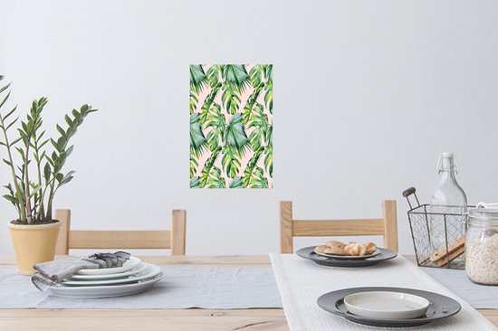 Stickers muraux - Feuilles - Vintage - Pastel - 20x30 cm - Film Adhésif