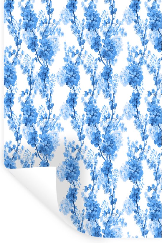 Stickers Stickers muraux - Fleurs - Blauw - Hortensia - 20x30 cm - Feuille adhésive