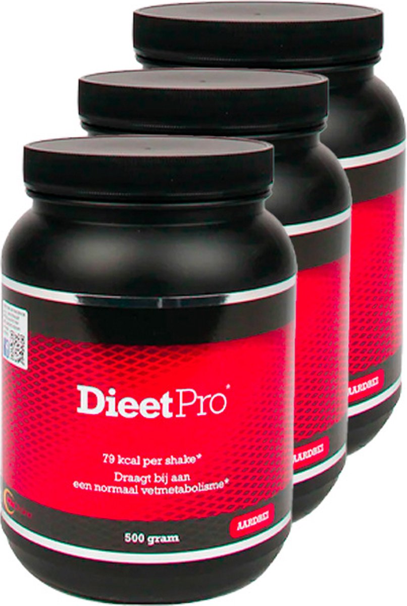 Goedkoopste Dieet Pro | Aardbei | 3 stuks | 3 x 500 g (22 shakes