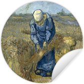 WallCircle - Muurstickers - Behangcirkel - De schovenbindster (naar Millet) - Vincent van Gogh - ⌀ 140 cm - Muurcirkel - Zelfklevend - Ronde Behangsticker