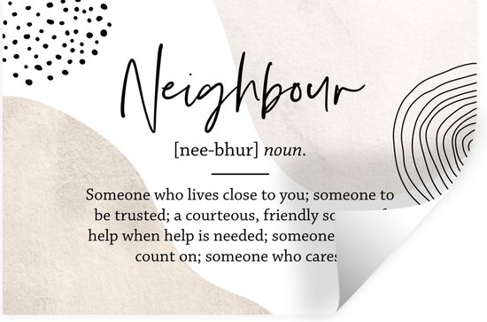 Stickers Stickers muraux - Bons voisins - Pastel - Citation - 30x20 cm - Feuille adhésive