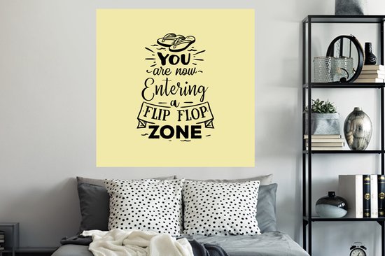 Stickers muraux - Été - Proverbes - Jaune - 120x120 cm - Feuille adhésive XXL