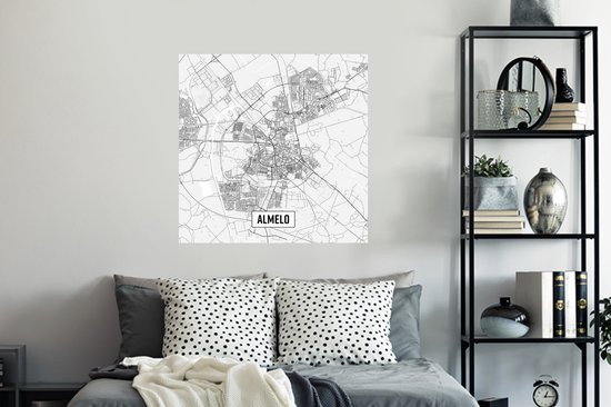 Stickers muraux - Plan de la ville Almelo - 100x100 cm - Feuille adhésive XXL - Carte