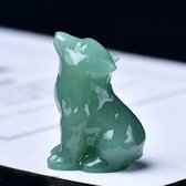 Groene Aventurijn - 35mm helende wolf decoratie beeldje - Kristallen - Ornament