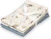 Cam Cam hydrofiele doeken set van drie 70x70 - sea garden, blauw, beige