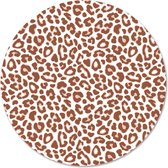 Label2X - Muurcirkel leopard terracotta - Ø 80 cm - Dibond - Multicolor - Wandcirkel - Rond Schilderij - Muurdecoratie Cirkel - Wandecoratie rond - Decoratie voor woonkamer of slaapkamer