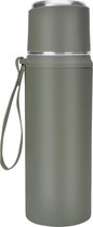 Belle Vous Grey Stainless Steel Insulated Flask Bottle - 800ml/27oz Double Walled & Vacuum Insulated Travel Mug with Cup Lid - Reusable Metal BPA-Free/Leakproof Water Bottle for Hot and Cold Drinks